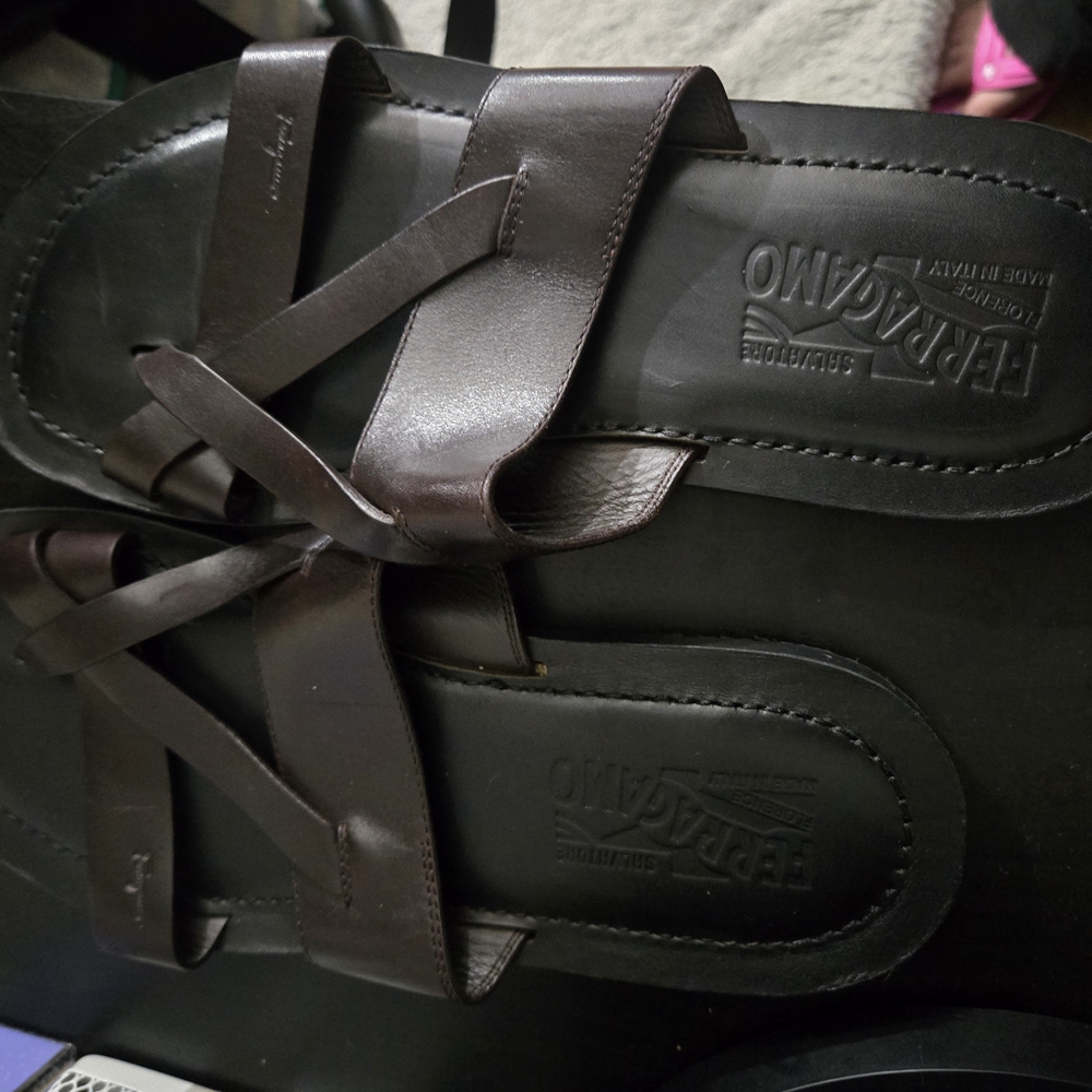Salvatore Ferragamo Men's Brown Leather Sandals